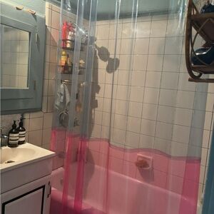 Quiet Town Sun Shower Orient Dream Shower Curtain -Pink + Blue